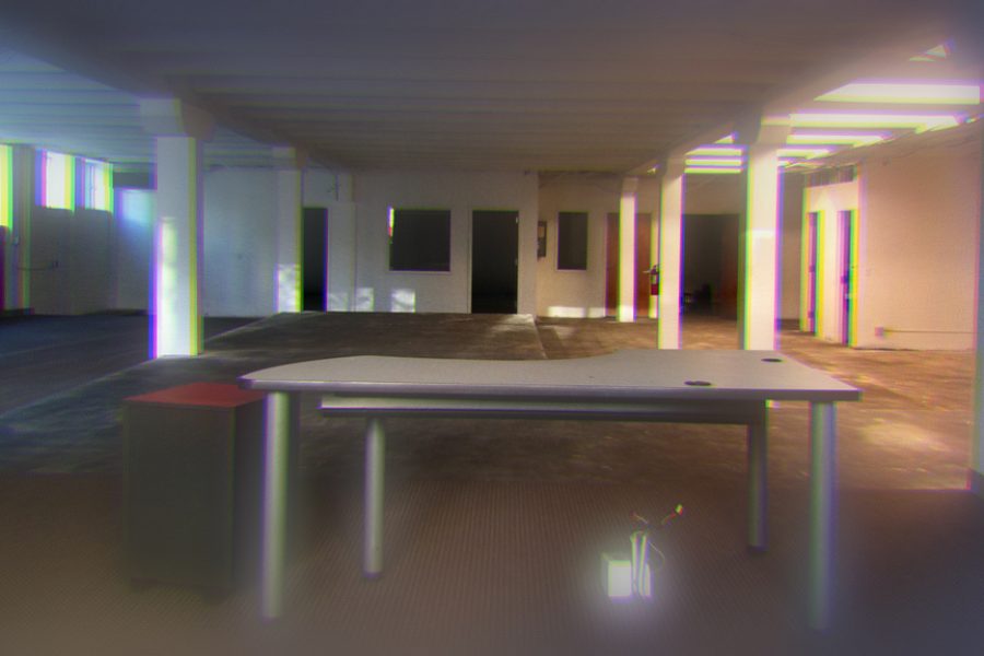 Empty office space in a commercial urban building.