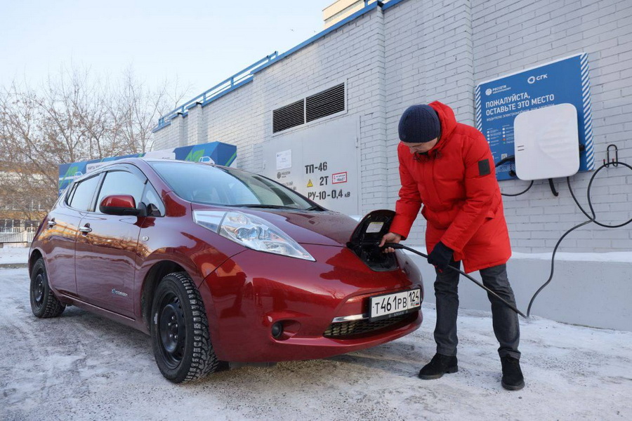 В Красноярске теперь можно зарядить электромобиль