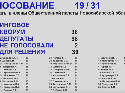 Общественная палата Новосибирской области новый состав