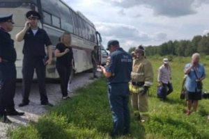Автобус с туристами врезался в фуру на трассе в Новосибирской области