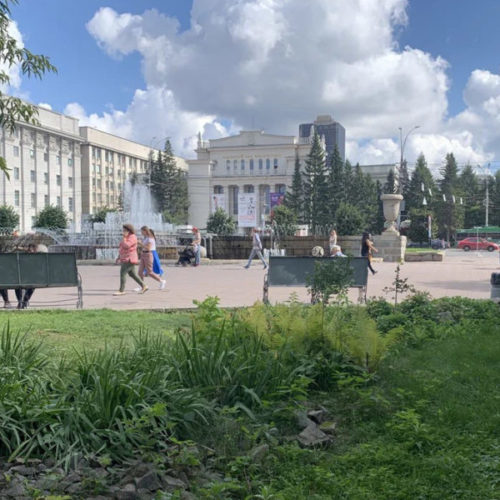 Первомайский сквер, благоустройство сквера в Новосибирске,