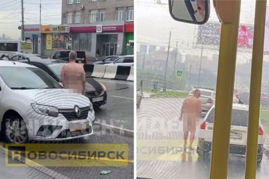 Полиция поймала голого мужчину на улице в Новосибирске