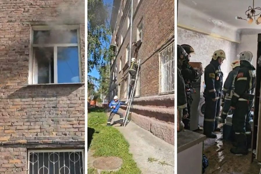 Прохожий случайно заметил пожар в общежитии Новосибирска и спас жильцов