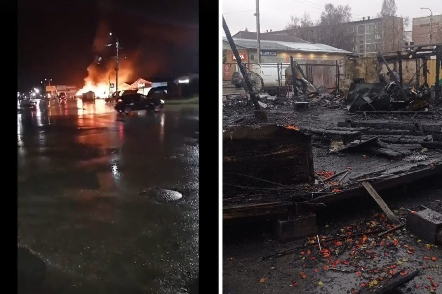Кафе восточной кухни сгорело под Новосибирском