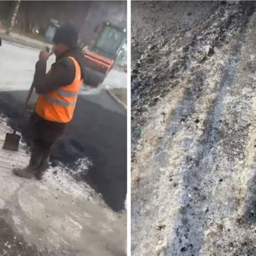 Лед закатали в асфальт дорожные рабочие под Новосибирском
