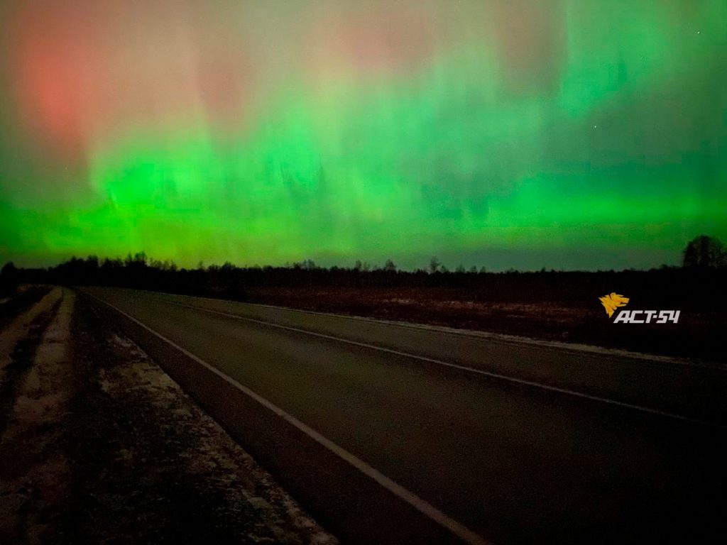 Жители Новосибирской области засняли северное сияние