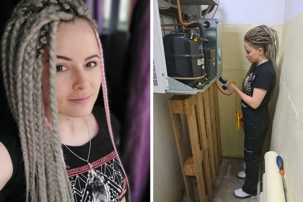 Отмороженная: миниатюрная блондинка стала мастером по ремонту холодильников в Новосибирске