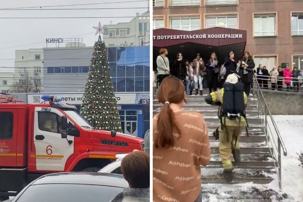 Автомобили МЧС окружили здание СИБУПК в Новосибирске