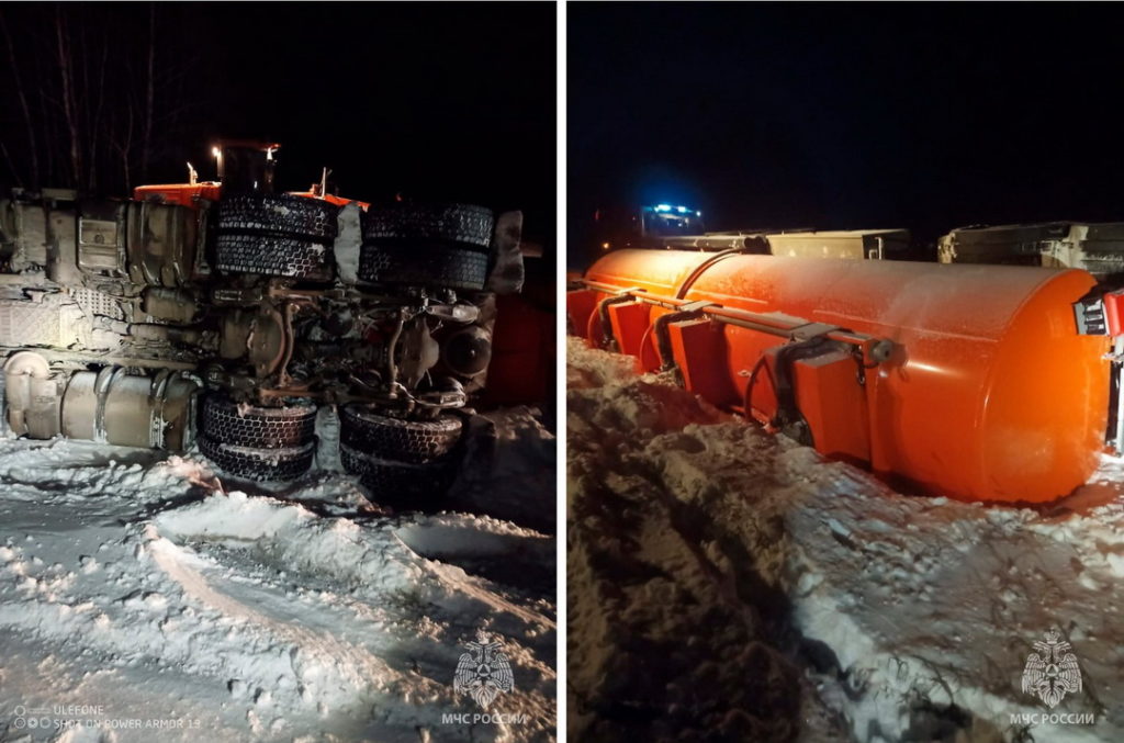 Разлив топлива из бензовоза ликвидируют в Коченевском районе Новосибирской области