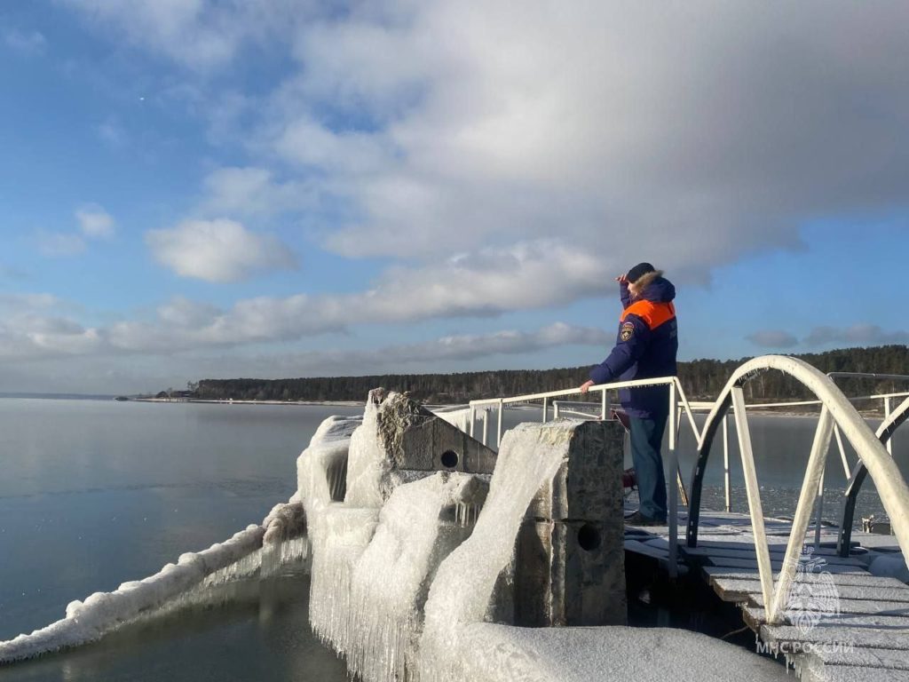 МЧС спасло рыбака, провалившегося под лед на снегоходе под Новосибирском