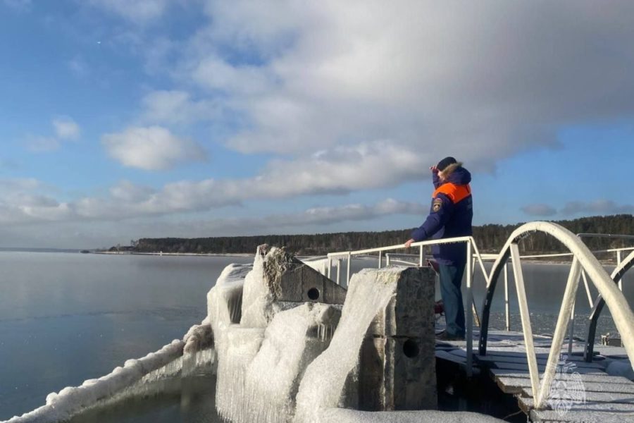 МЧС спасло рыбака, провалившегося под лед на снегоходе под Новосибирском