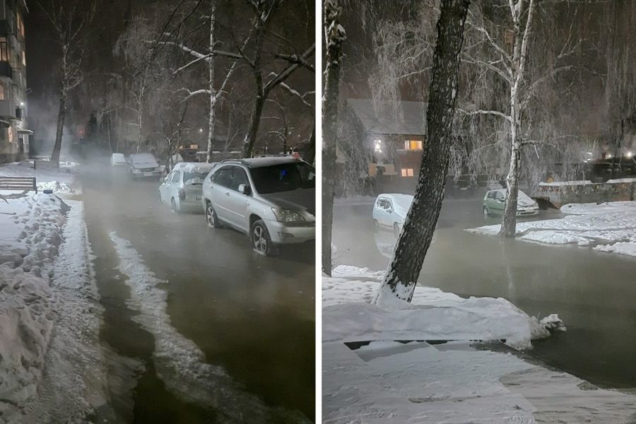Течет и пахнет: двор новосибирской пятиэтажки затопило канализацией