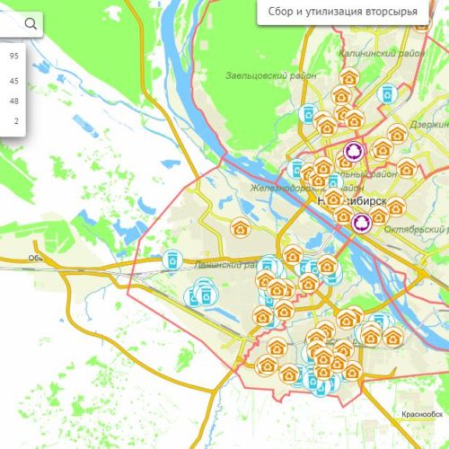 Интерактивную карту пунктов приема вторсырья создали в Новосибирске