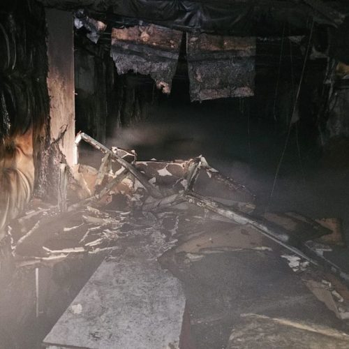 Опубликованы фото сгоревшего подвала в гимназии № 10 в Новосибирске