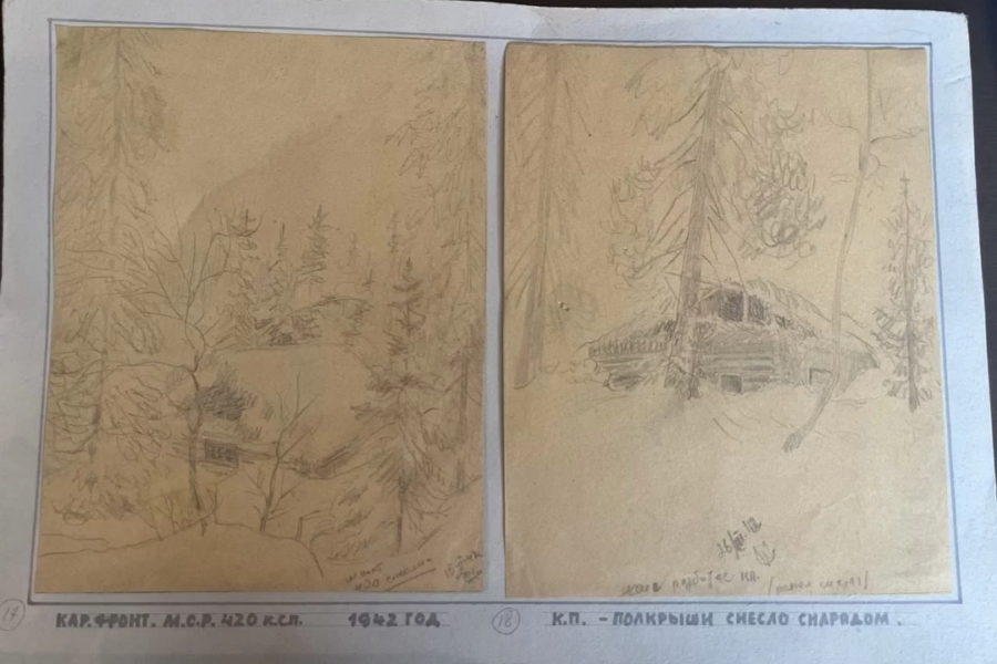 Зарисовки времен ВОВ выставлены на продажу в Новосибирске