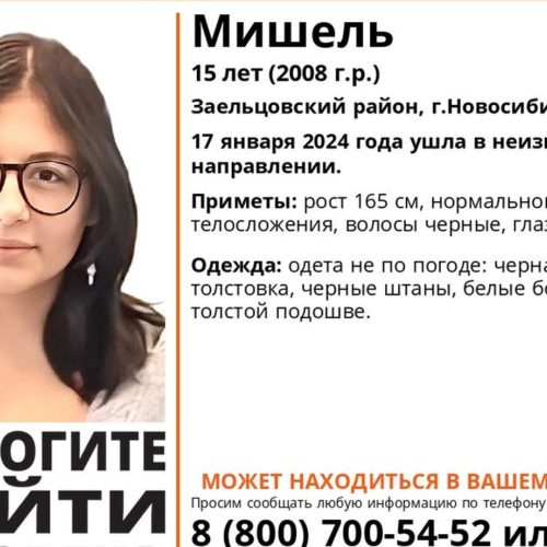 Одетую не по погоде 15-летнюю Мишель ищут в Новосибирске