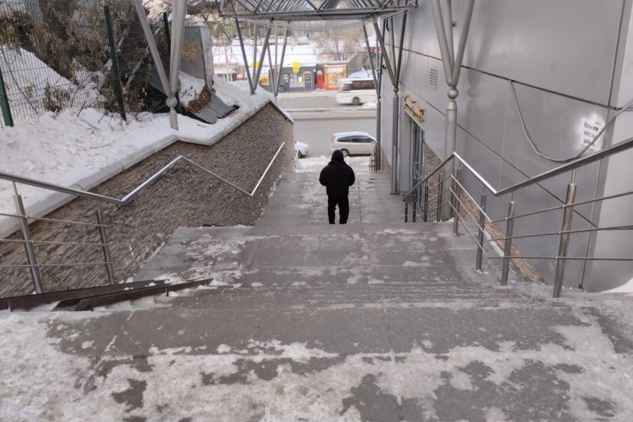 Качество уборки лестниц и тротуаров в Новосибирске раскритиковал Олег Клемешов