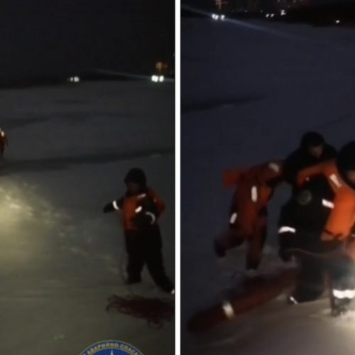 Замерзшего мужчину спасли со льдины спасатели в Новосибирске