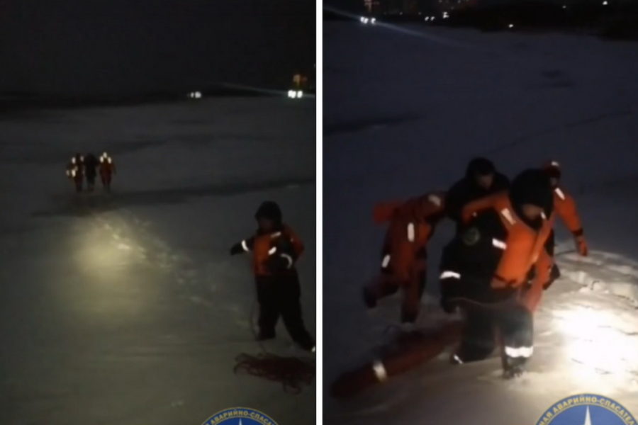 Замерзшего мужчину спасли со льдины спасатели в Новосибирске
