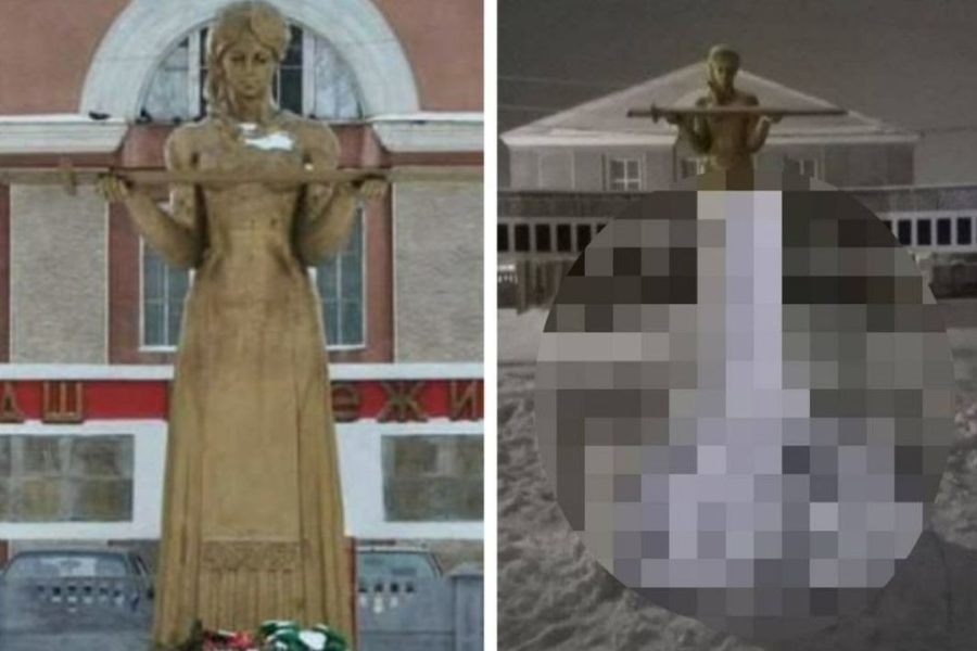 За лепку снежного фаллоса у мемориала на школьников завели уголовное дело в Сибири