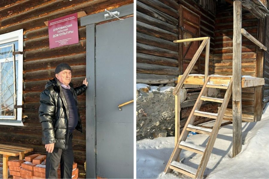 Пенсионер на собственные деньги ремонтирует сельский ДК под Новосибирском