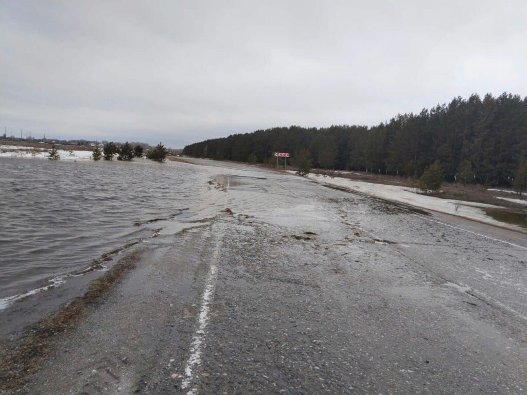 На восьми дорогах Новосибирской области талая вода затапливала проезжую часть