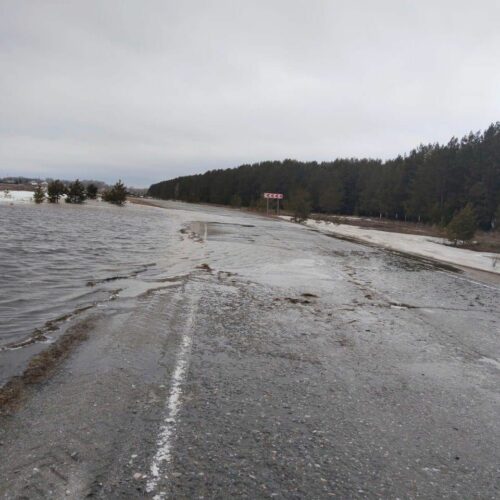 На восьми дорогах Новосибирской области талая вода затапливала проезжую часть