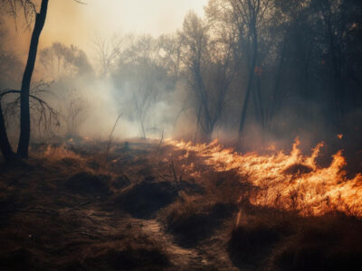 Любители шашлыков устроили пожар под Новосибирском