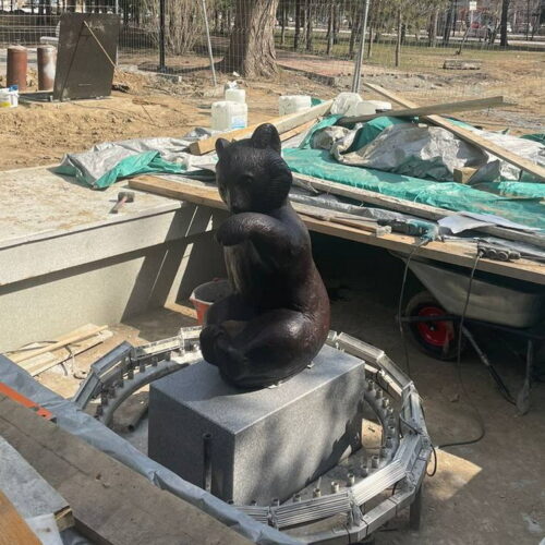 Фонтан «Мишка» запустили в пробном режиме в Новосибирске