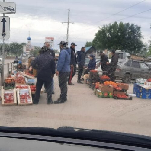 Мигранты-торговцы вернулись на Хилокскую в Новосибирске и торгуют вдоль дороги