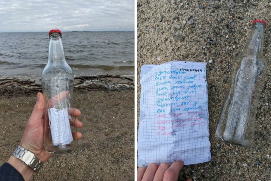 Таинственную записку от 6-летней девочки нашли в бутылке жители Новосибирска