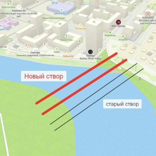 К «Европейскому берегу» предложили передвинуть мост до острова Высокий в Новосибирске