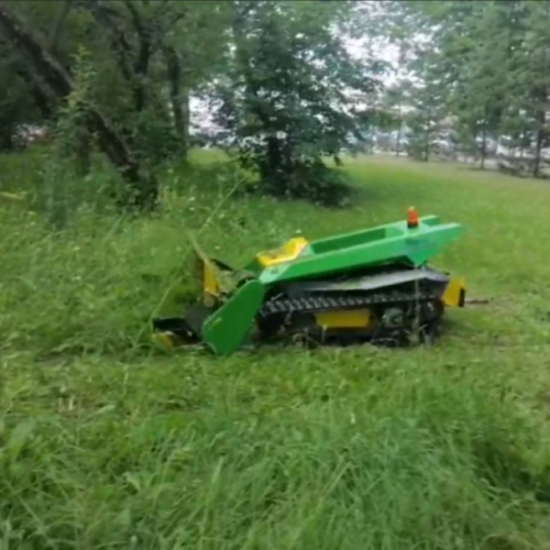 Газонокосилка на самовыгуле уничтожает траву в Новосибирске