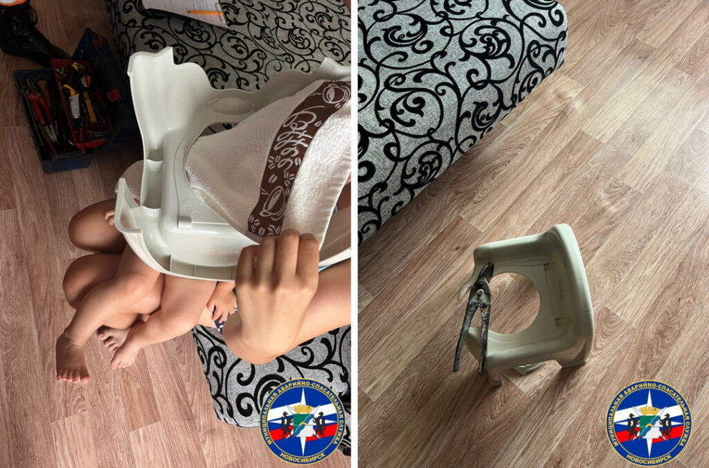 Спасатели помогли снять стульчик от горшка с шеи ребенка в Новосибирске