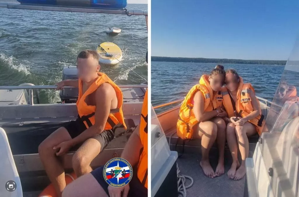 Сапбордисты без весел застряли в центре Обского водохранилища Новосибирска