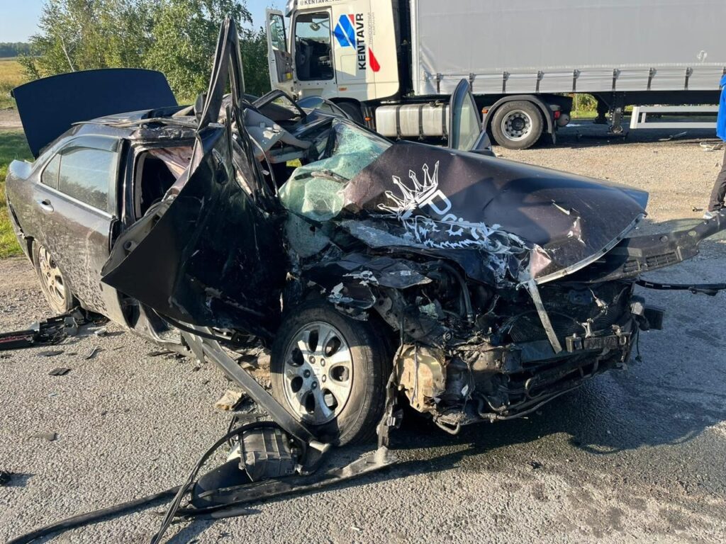 Honda вылетела под грузовик на трассе Новосибирск — Омск