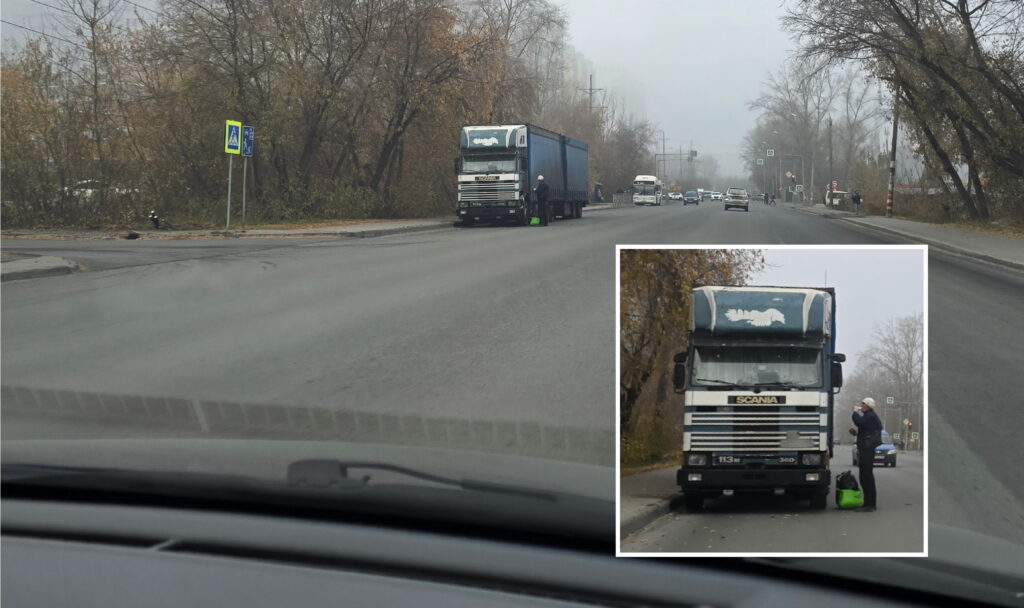 Жители КСМа снова жалуются на стоянку грузовиков на одной из улиц Новосибирска