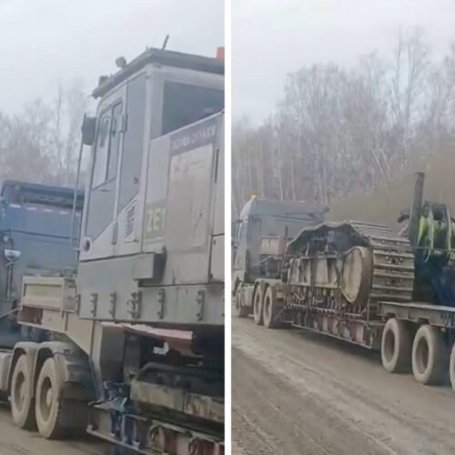 Незаконную перевозку деталей карьерной экскаватора заметили под Новосибирском