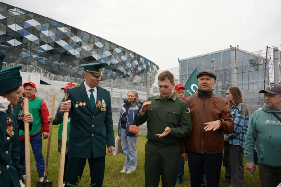 80 молодых елей высадили в честь Дня Победы в Новосибирске