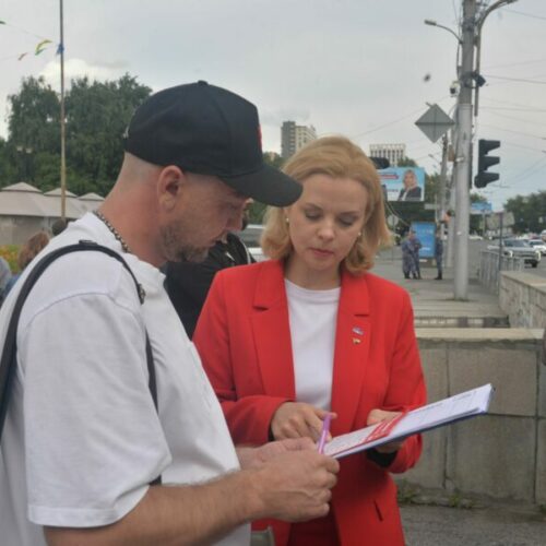 Пикет против школьных поборов и платного обучения прошел в Новосибирске