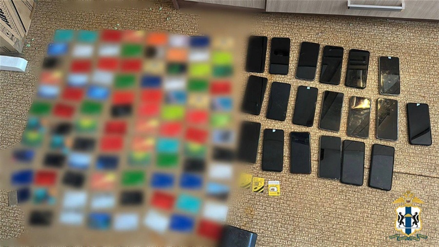изъяли более 100 сотовых телефонов, 240 банковских карт