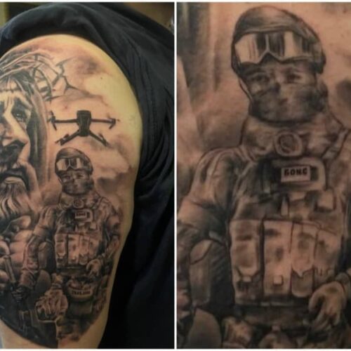 «Он будет всегда со мной рядом»: участник СВО из Новосибирска сделал татуировку в память о погибшем брате