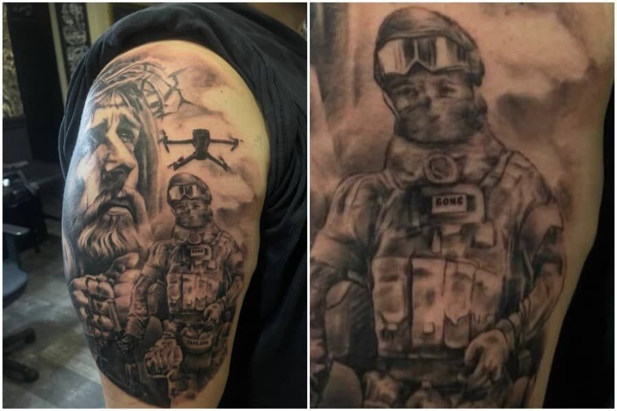 «Он будет всегда со мной рядом»: участник СВО из Новосибирска сделал татуировку в память о погибшем брате