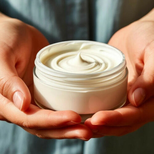 крем в женских руках