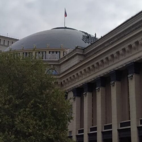 На куполе оперного театра в Новосибирске снова монтируют чешуйки