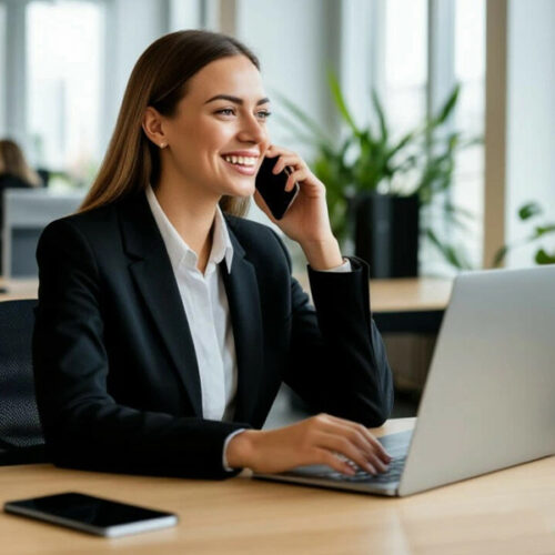 женщина в офисе