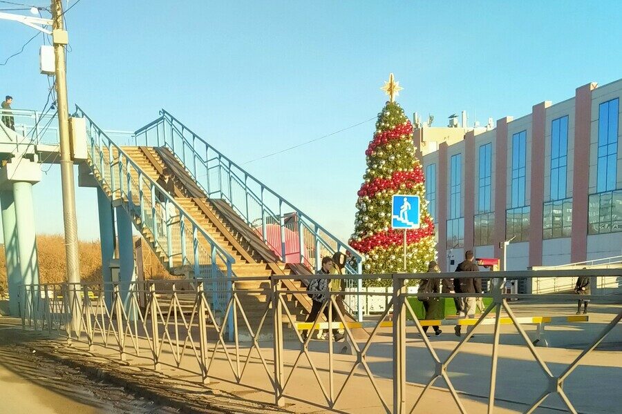 На улицах Новосибирска в октябре начали наряжать новогодние ёлки