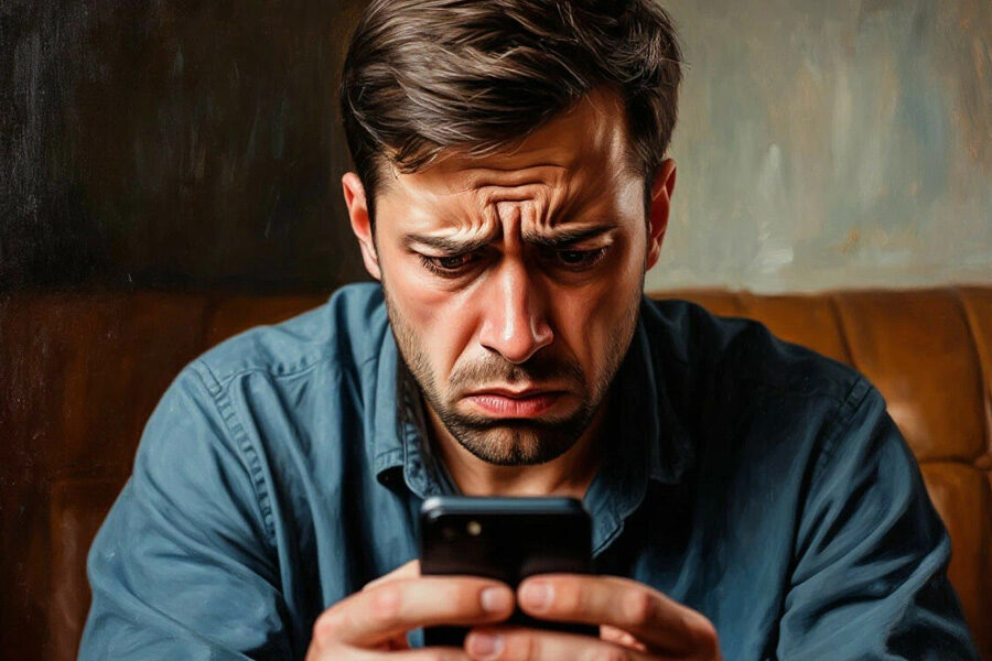 человек с телефоном в руках