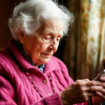 пенсионерка с телефоном