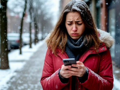 девушка с телефоном